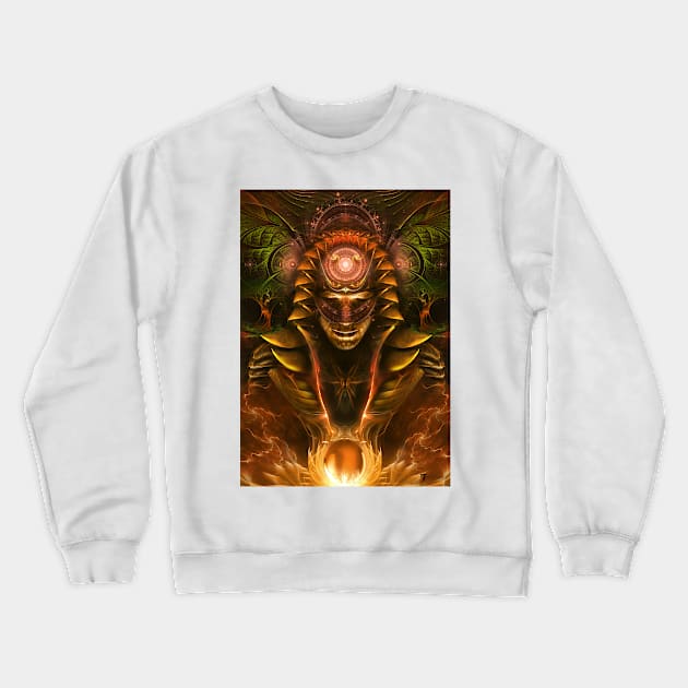 Sentinel Fractal Visionary Art Manafold Art Crewneck Sweatshirt by Manafold